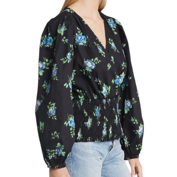 NWT Nordstrom VERO MODA Bella Sanna Floral
Print Cotton Blouse Size Medium - Picture 6 of 10